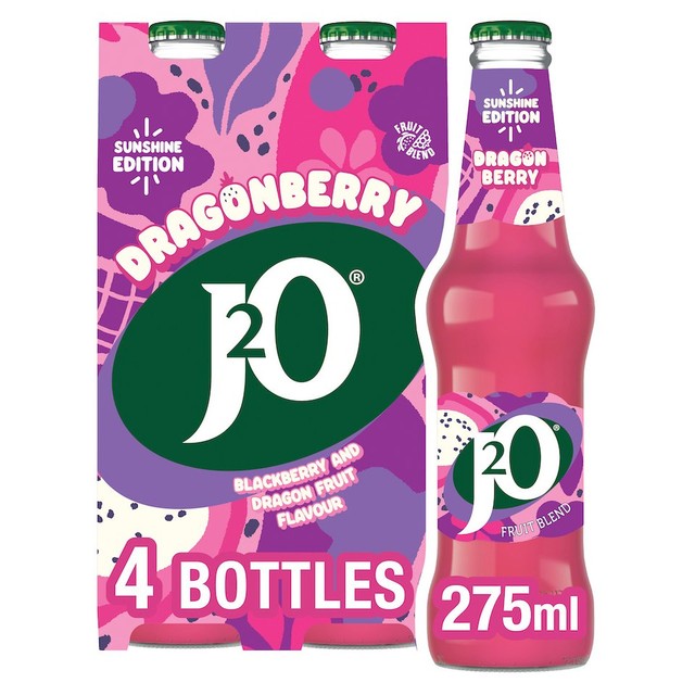 J2O Dragonberry soft drink - British product