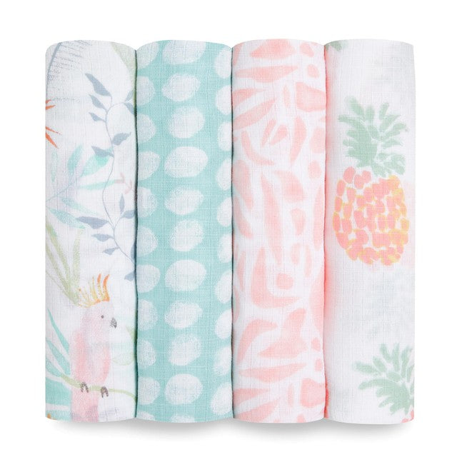 Aden + Anais Tropicalia muslin swaddle blankets 112x112cm - British product