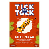 Tick Tock Chai Relax herbal tea bags 20 count (British brand)
