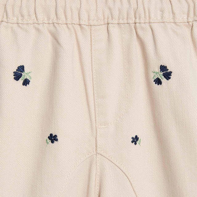 M&S Blomstrete Broderte Kremfargede Babyjeans 6-9 Måneder