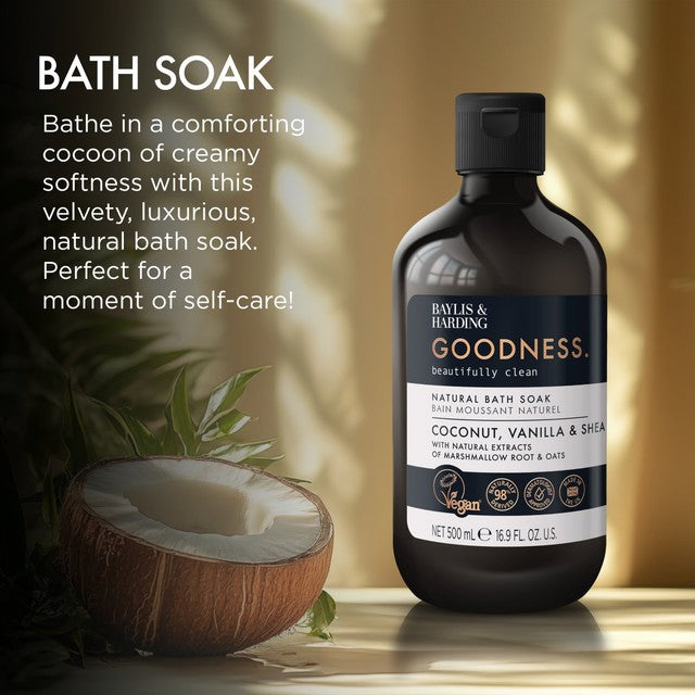 Baylis & Harding bath soak coconut vanilla shea, imported from the UK