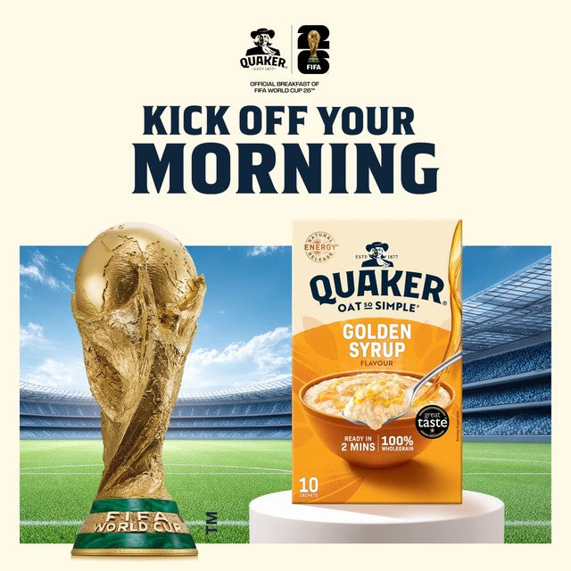 Quaker golden syrup porridge sachets 10 sachets, imported from the UK
