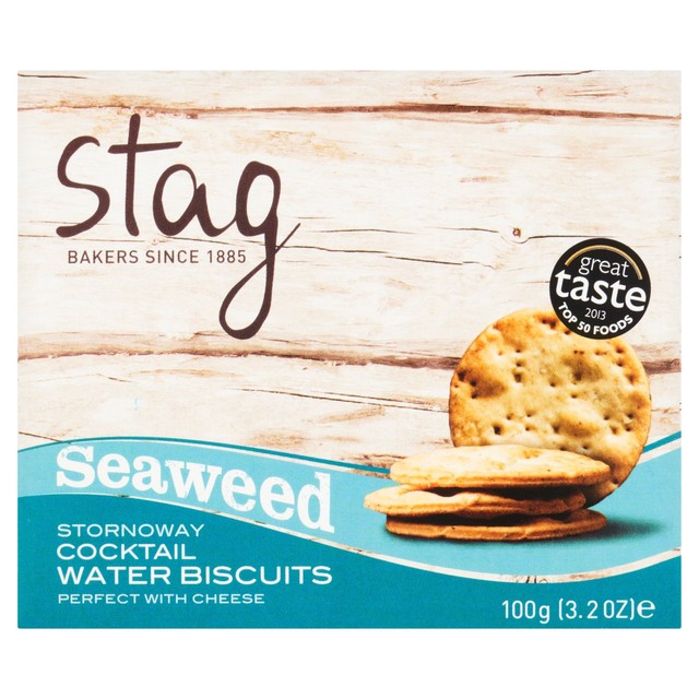 Stag Bakeries cocktail seaweed water biscuits 100g (British brand)