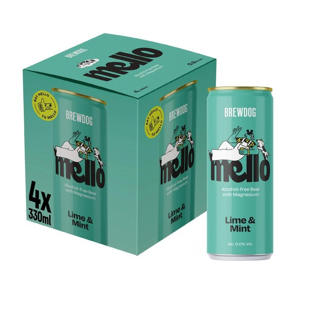 Mello alcohol-free beer Lime & Mint 4x330ml (British brand)