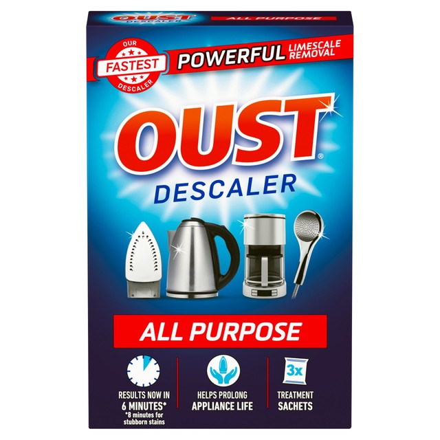 Oust All Purpose Descaler sachets 3x25ml, imported from the UK