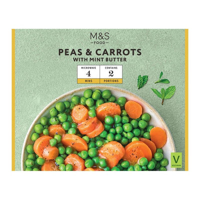 M&S Peas and Carrots with Mint Butter Mixed Vegetables 300g