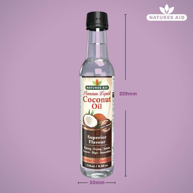 Natures Aid pure coconut oil 250ml, imported from the UK