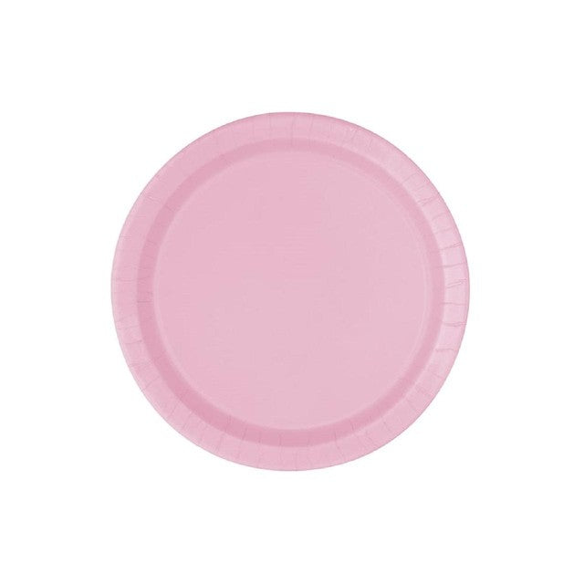 Unique Party pink recyclable paper party plates 23cm, UK version