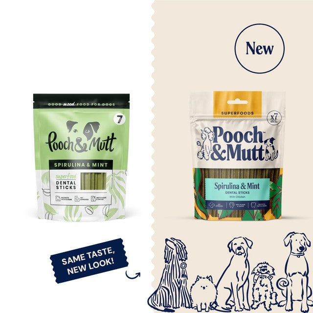 Pooch & Mutt superfood dental sticks 251g, imported from the UK