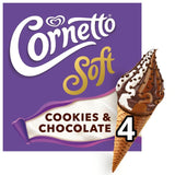 Wall's Soft Cookie & Chocolate ice cream cones 4 x 140ml - British product