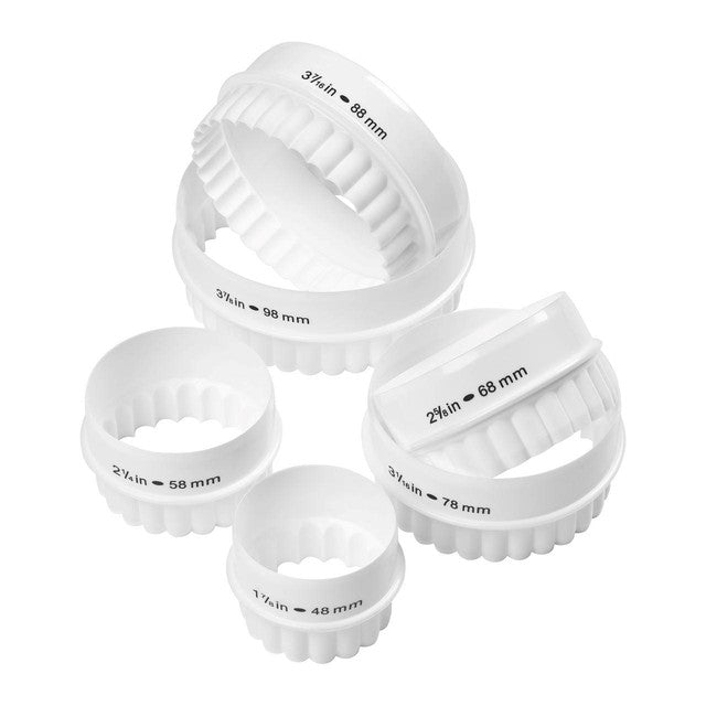 Tala reversible round crinkle cutters 6-piece set (British brand)