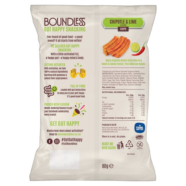 Boundless Chipotle & Lime snack chips 80g - British product