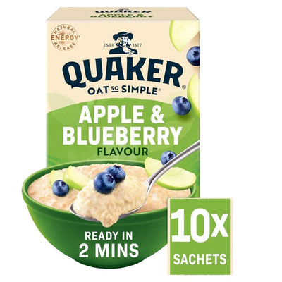 Quaker Oat So Simple Apple Blueberry Porridge-poser 10 stk