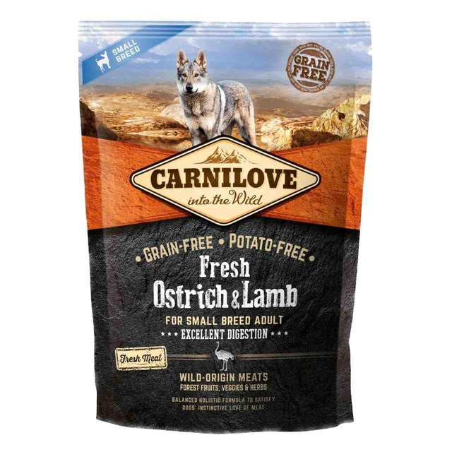 Carnilove Fresh Ostrich & Lamb dry dog food 1.5kg - British product