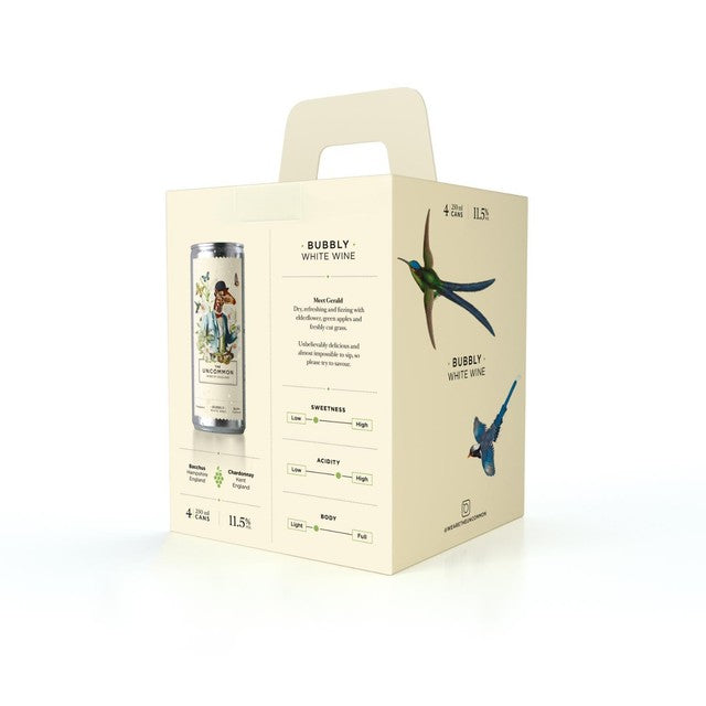 The Uncommon English Bubbly White Wine 4 x 250ml cans (British brand)