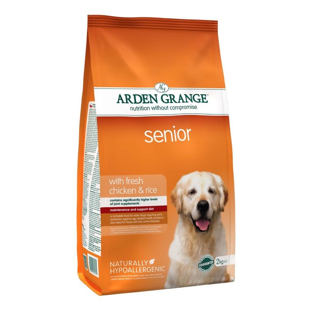 Arden Grange senior chicken & rice dry dog food 2kg - British product