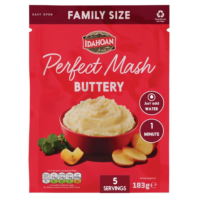 Idahoan Buttery dried mashed potato mix 183g, UK version