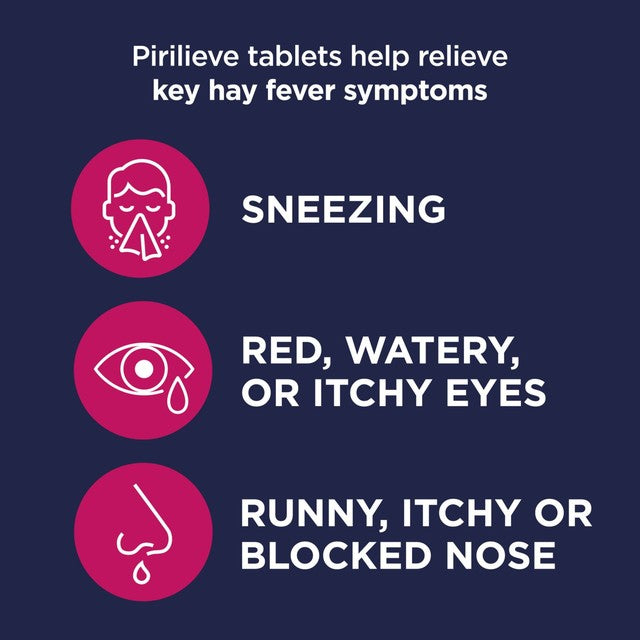 Pirilieve hayfever relief tablets 120mg 10 tablets, imported from the UK