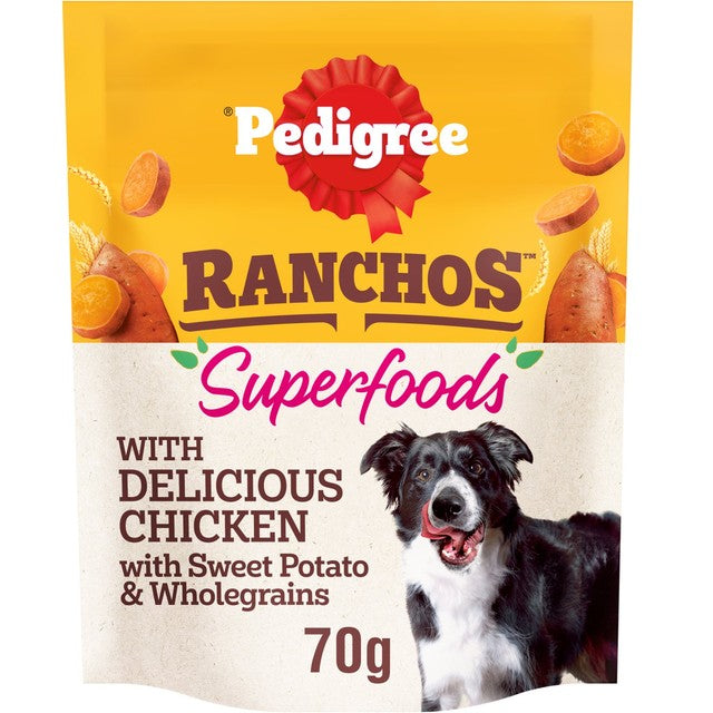 Pedigree Ranchos dog treats 70g, imported from the UK