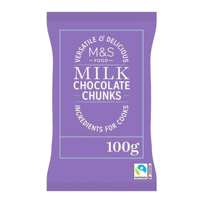 M&S M&S Milk Chocolate Chunks Baking Chocolate 100g- Buy online at McGrocer