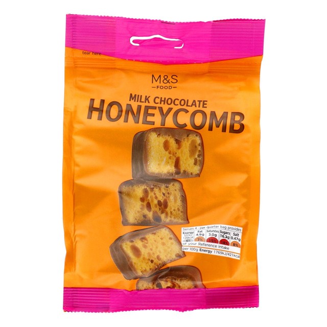 M&S Milchschokoladen-Honigwaben, 120 g, importiert aus Großbritannien