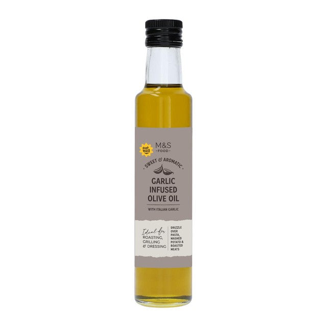 M&S garlic infused olive oil 250ml, imported from the UK