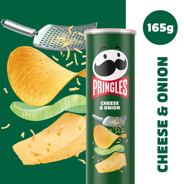 Pringles cheese and onion crisps sharing tube 165g, UK version