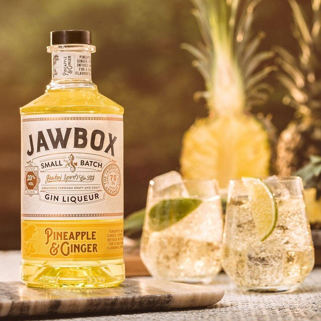 Jawbox pineapple and ginger gin liqueur 70cl, UK version