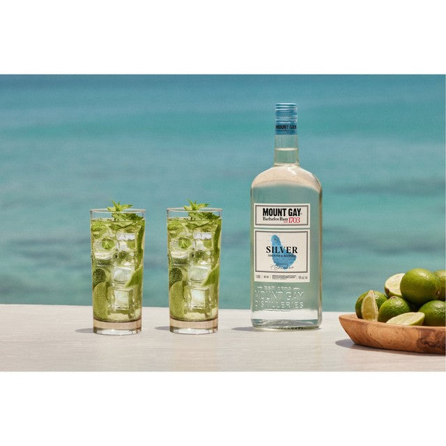 Mount Gay Silver white rum 37.5% ABV (British brand)