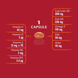Seven Seas cod liver oil plus multivitamins capsules 90 capsules (British brand)