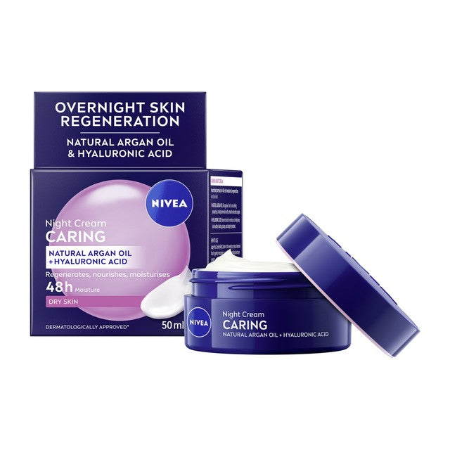 NIVEA Night Cream for dry, sensitive skin 50ml, imported from the UK