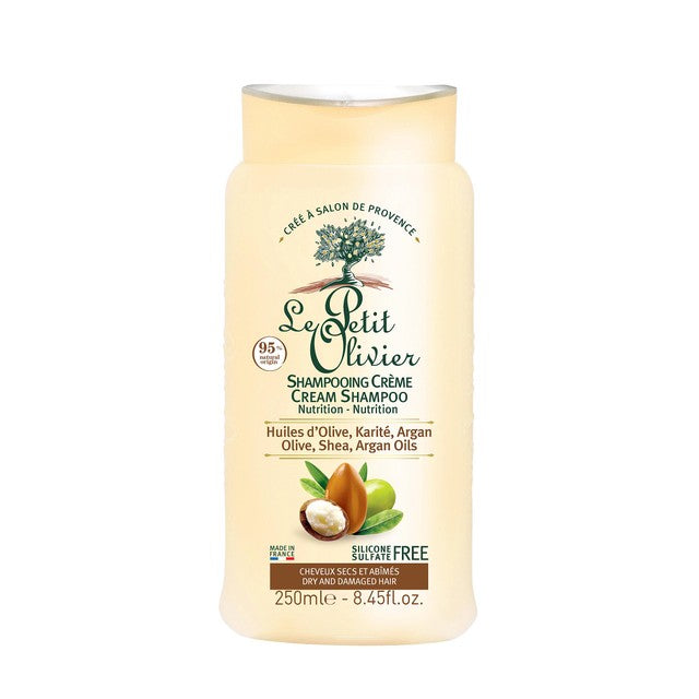 Le Petit Olivier nourishing cream shampoo with olive, shea, and argan oils 250ml, UK version