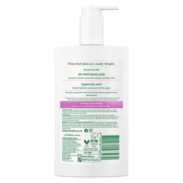 Simple Smoothing Gel Cleanser 240ml (British brand)