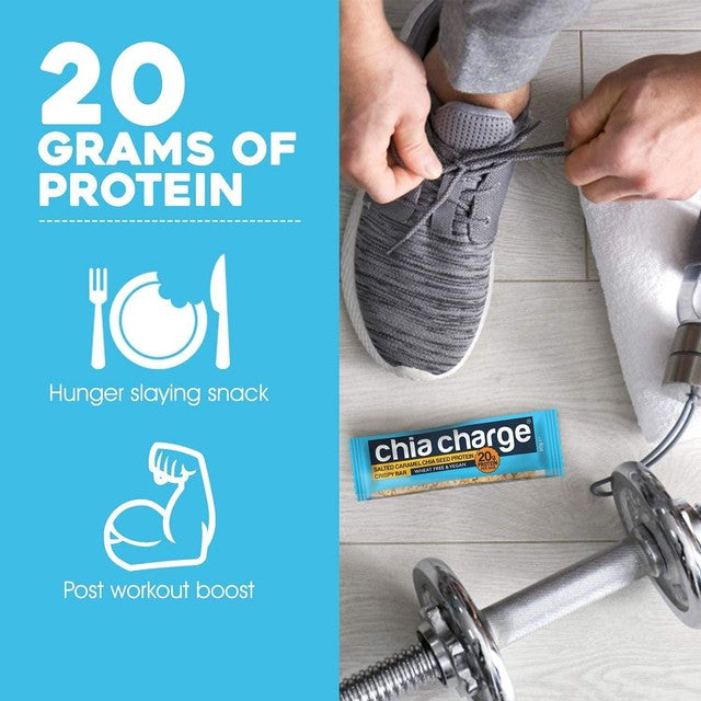 Chia Charge Salted Caramel Protein Crispy Bar 60g - British product