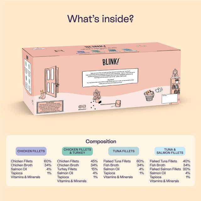Blink kitten cat food pouch selection 40 x 85g - British product