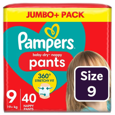 Pampers Baby Dry Couches Culottes Taille 9 Jumbo