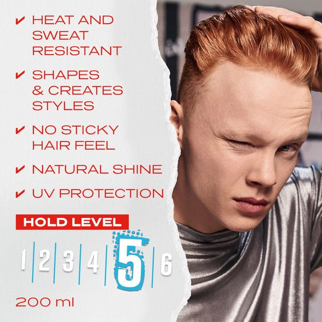 Shockwaves Tuff Stuff Heat & Sweat Proof hair gel 200ml (British brand)