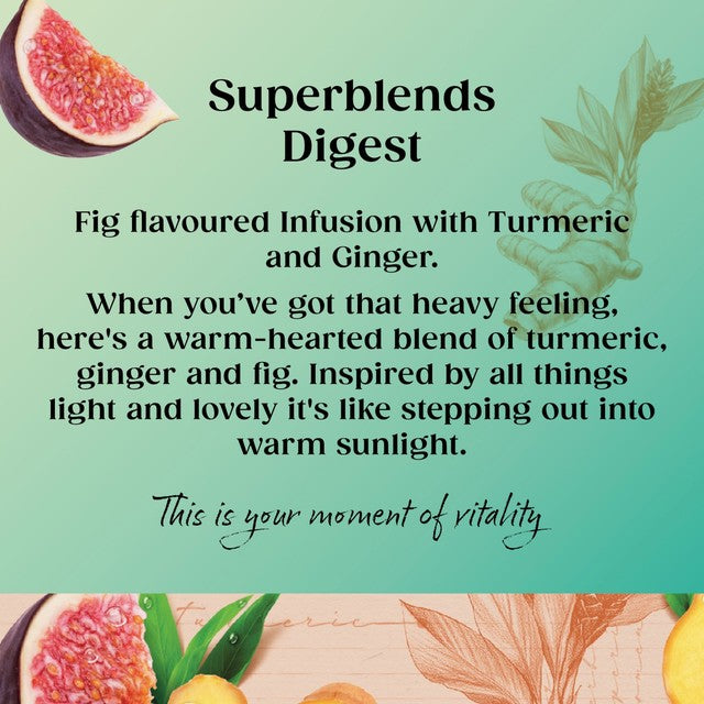 Twinings Superblends Digest Tea with ginger and turmeric (British brand)