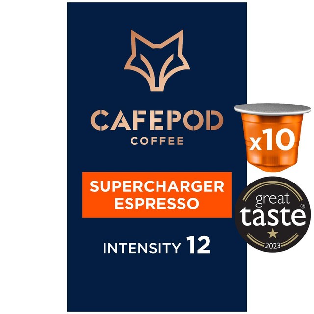CafePod Supercharger Espresso coffee pods 10 pack - British product