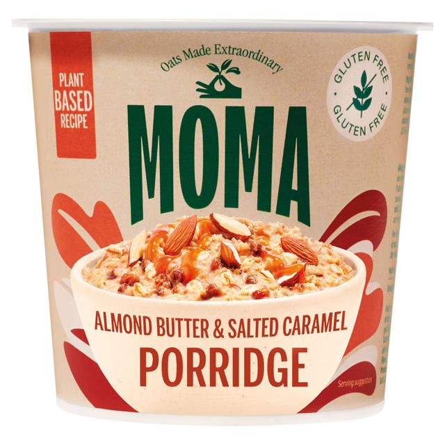 Moma almond butter & salted caramel porridge pot 55g, imported from the UK