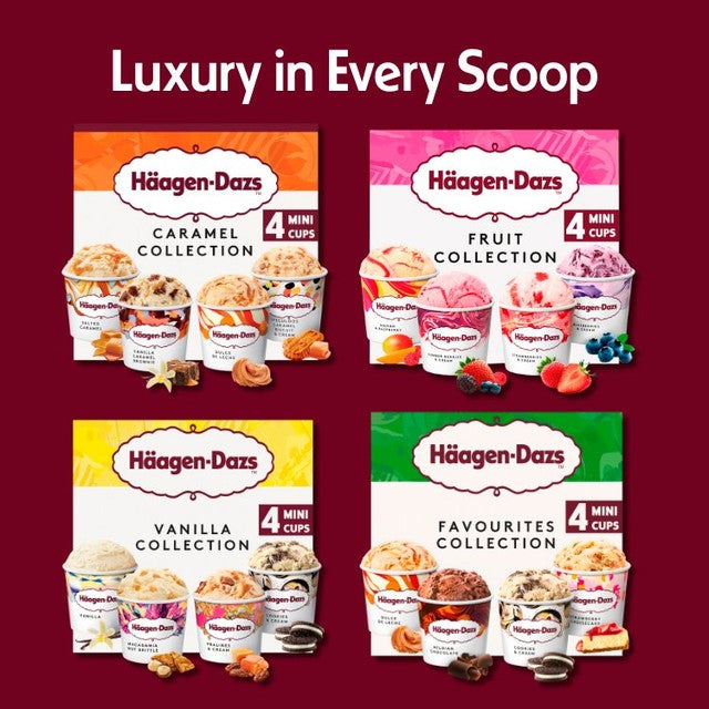 Häagen-Dazs Fruit Collection mini cups ice cream 4x95ml, UK version
