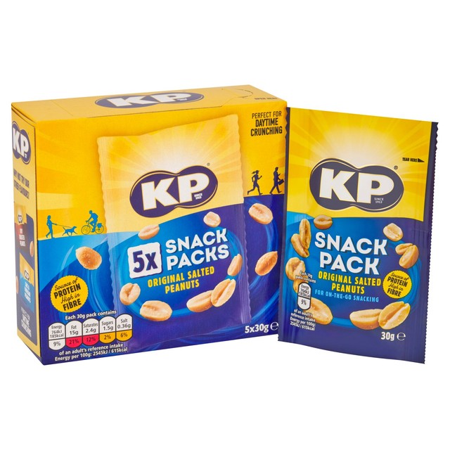 KP Nuts Roasted Salted Peanuts Multipack 5 x 30g, UK version