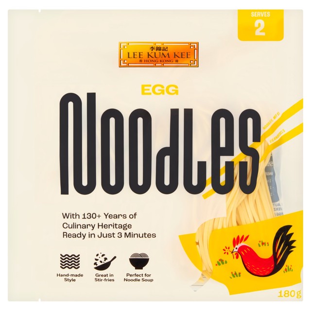 Lee Kum Kee egg noodles 180g 2 portion, imported from the UK