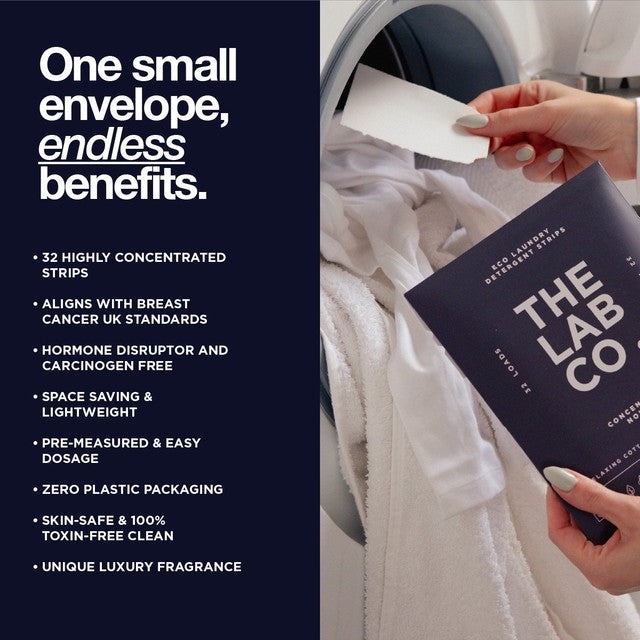 The Lab Co. non bio relaxing scent laundry detergent sheets 32 loads (British brand)