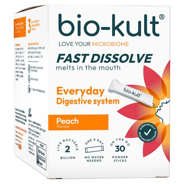 Bio-Kult probiotic powder stick peach flavour 30 sticks (British brand)