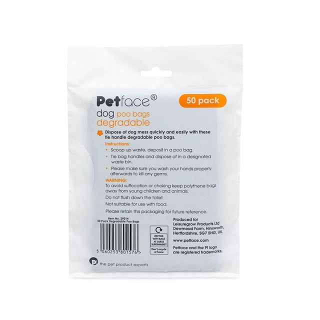 Petface degradable poop bags 50 bags, imported from the UK