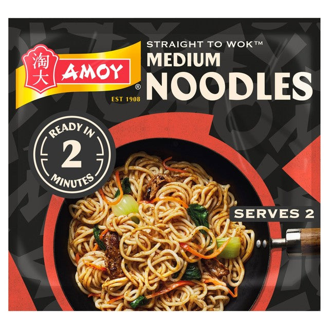 Amoy Straight to Wok Medium Noodles 300g - British product