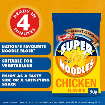 Batchelors Super Noodles Southern Fried Chicken Geschmack Instant Nudeln 90g