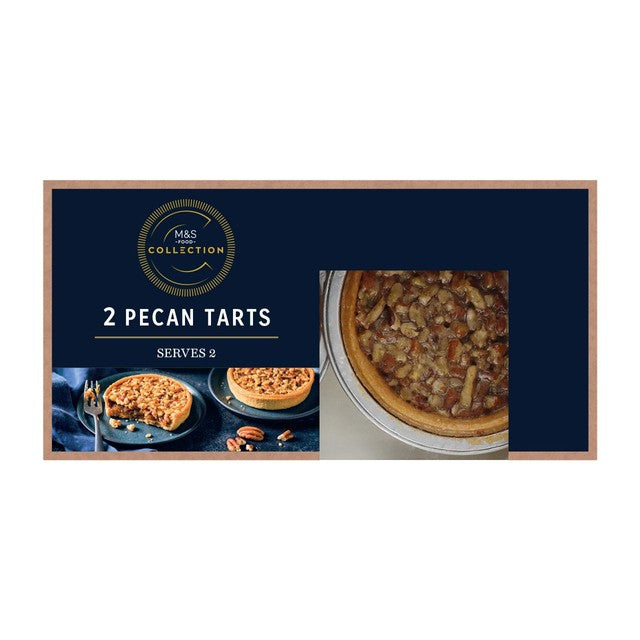 M&S 2 Pecan Tarts all-butter pastry 128g, imported from the UK