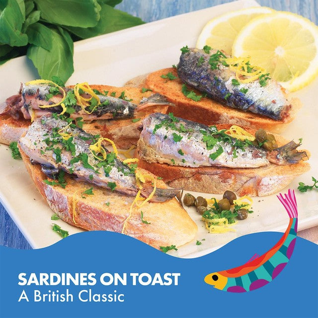 Fish 4 Ever Whole Sardines Organic Lemon Oil 120g - British product